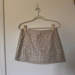 H&M Sequined Gold Mini Skirt - Women